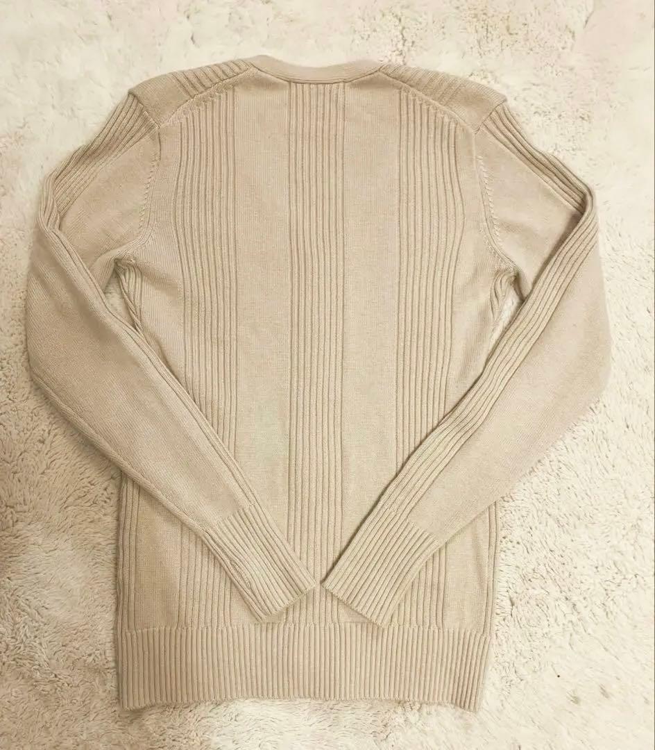 etre tokyo ランダムリブVネックニットカーディガン　ベージュ