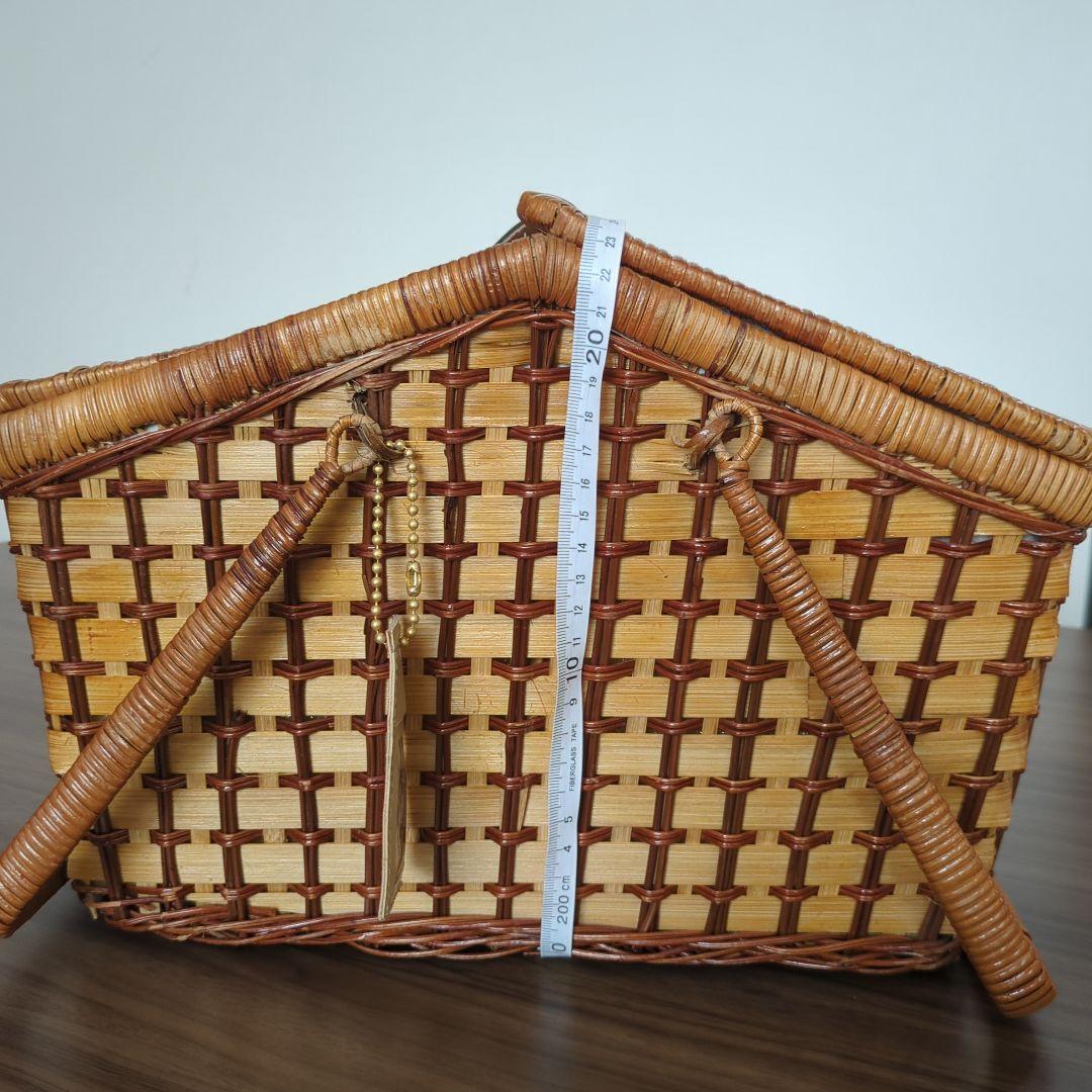 籐バスケット かごバッグ ピクニック ヤクルト 平成レトロ