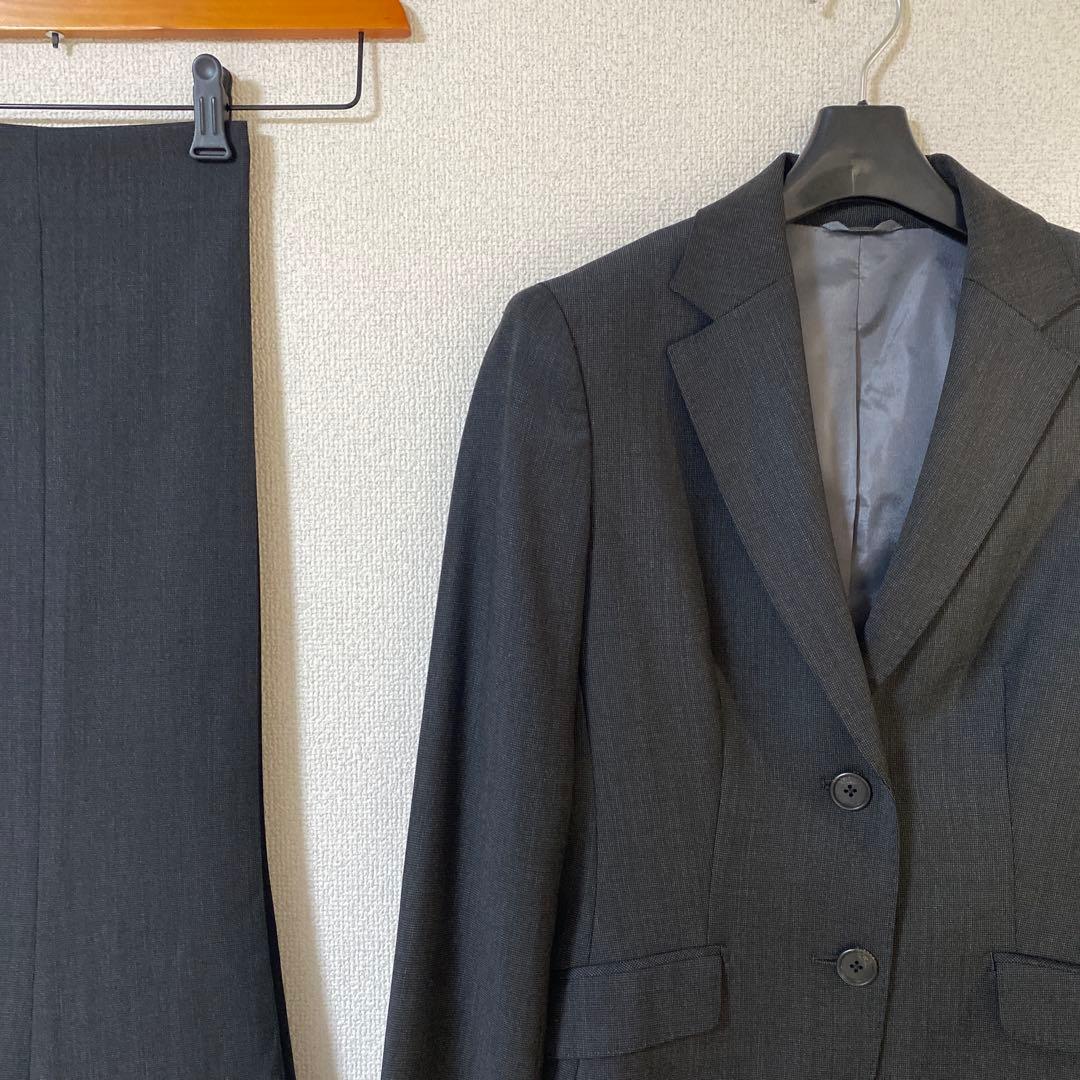 J.PRESS ジェイプレス パンツスーツ 7 W72 グレー ストレッチDMW