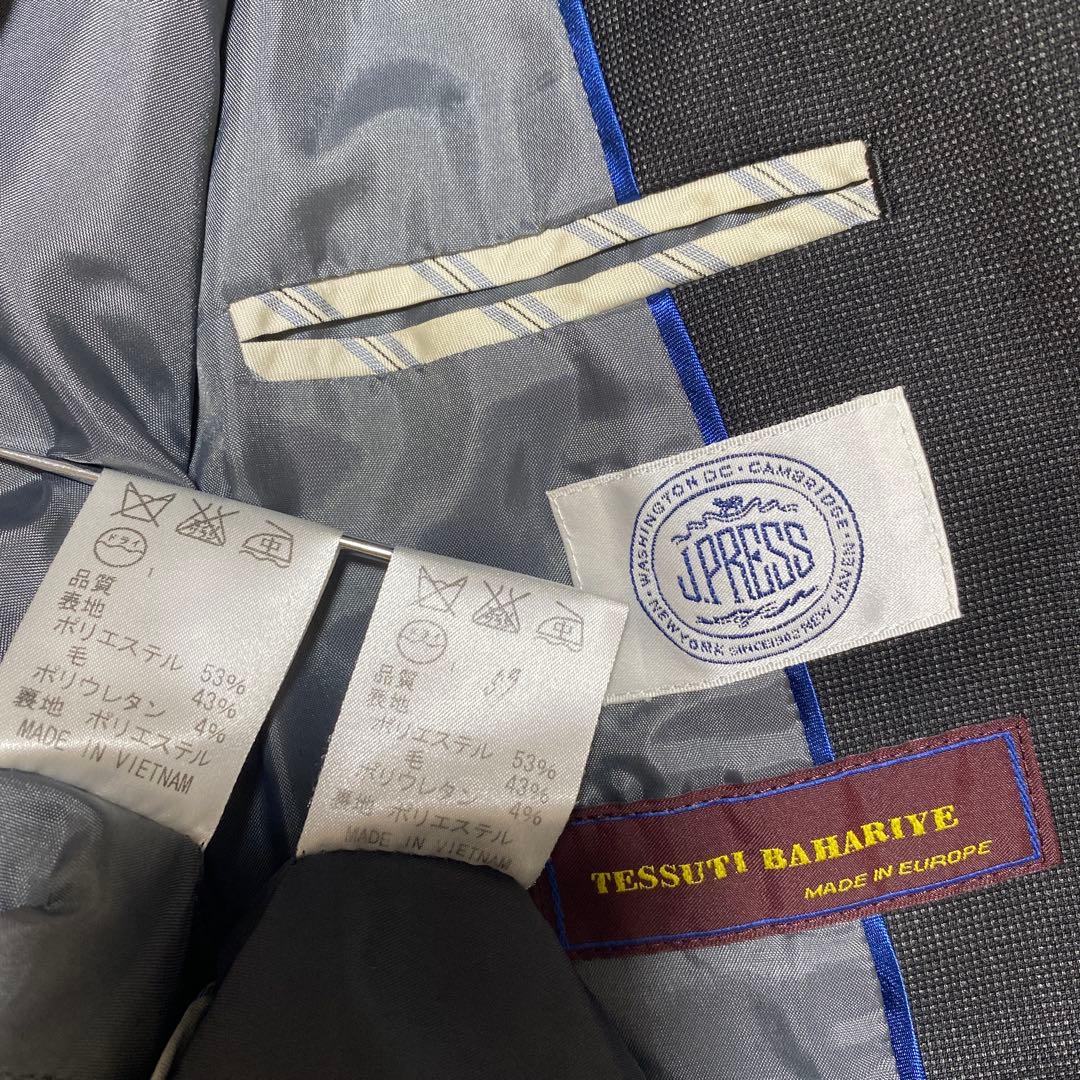 J.PRESS ジェイプレス パンツスーツ 7 W72 グレー ストレッチDMW