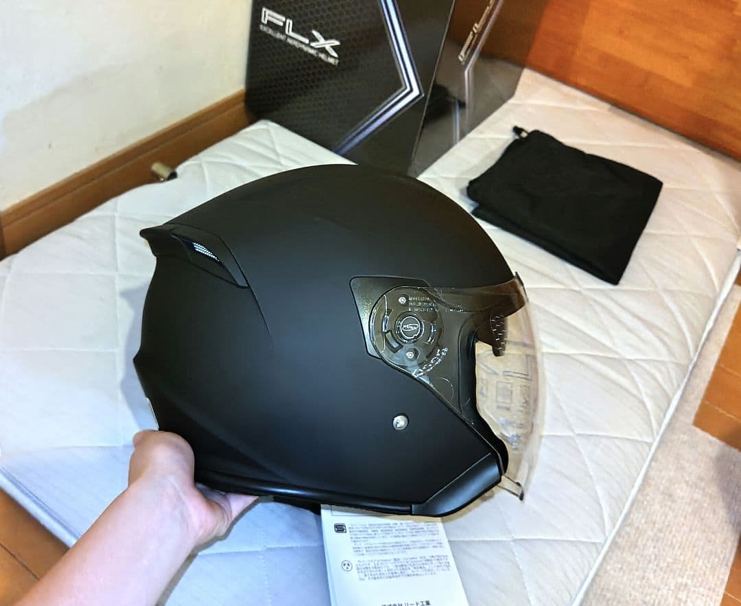 【新品未使用】ジェットヘルメット　FLX　リード工業　マットブラック　LL