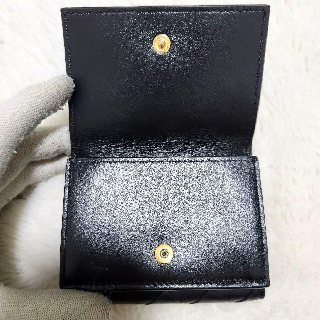 ✨未使用保管品　RFID搭載✨ボッテガ　三つ折り　イントレチャート　ブラック　黒