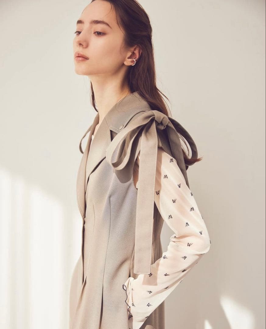 【aimeine】肩リボン付きオールインワン