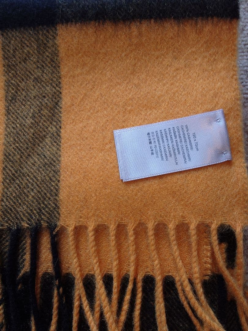 最終お値下Johnstonsジョンストンズ 大判カシミヤ ストール 黄 イエロー