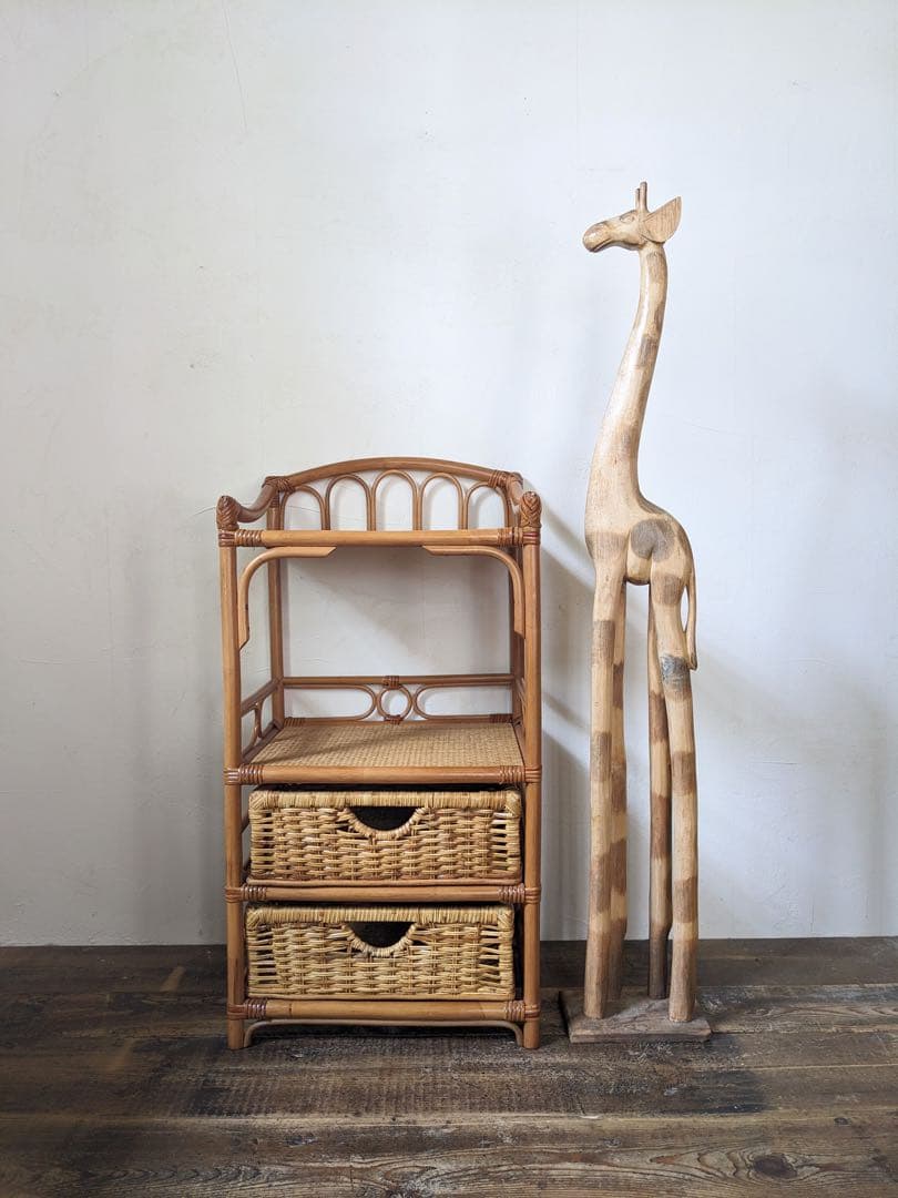 【pippi_da_magic】ラタン製オープンラック　オープンシェルフ