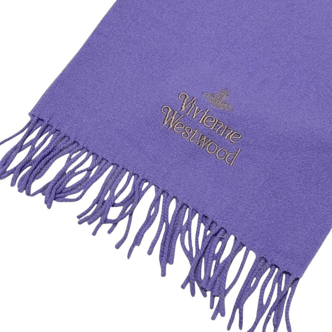 【新品・未使用品】ヴィヴィアンウエストウッド マフラー イタリア 紫 オーブ刺繍