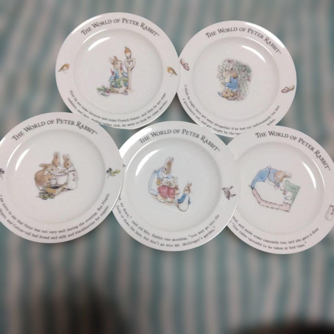 ピーターラビット 陶器製皿 5枚セット