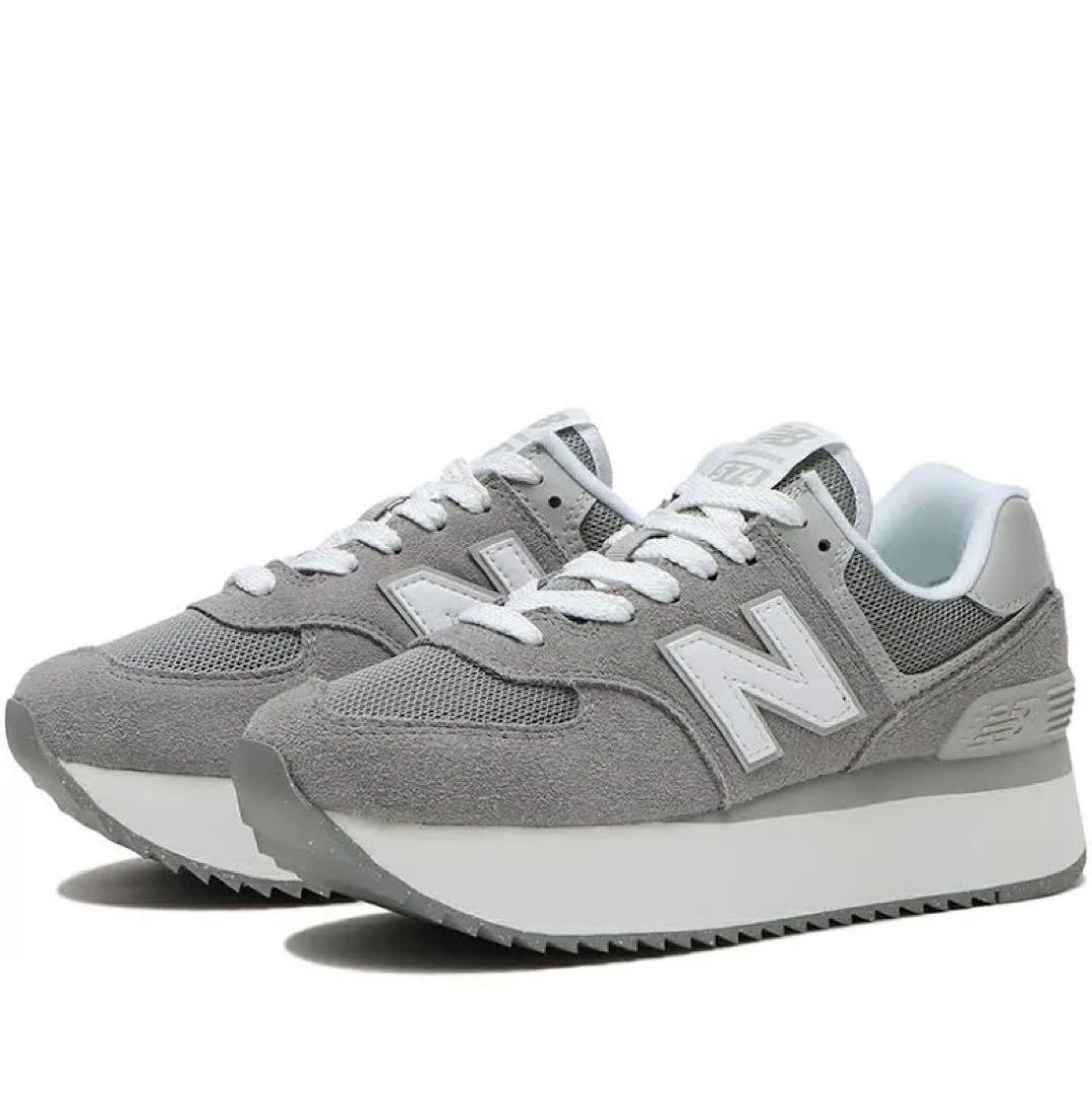 新品タグ付き　New Balance 574 グレー スニーカー　24センチ