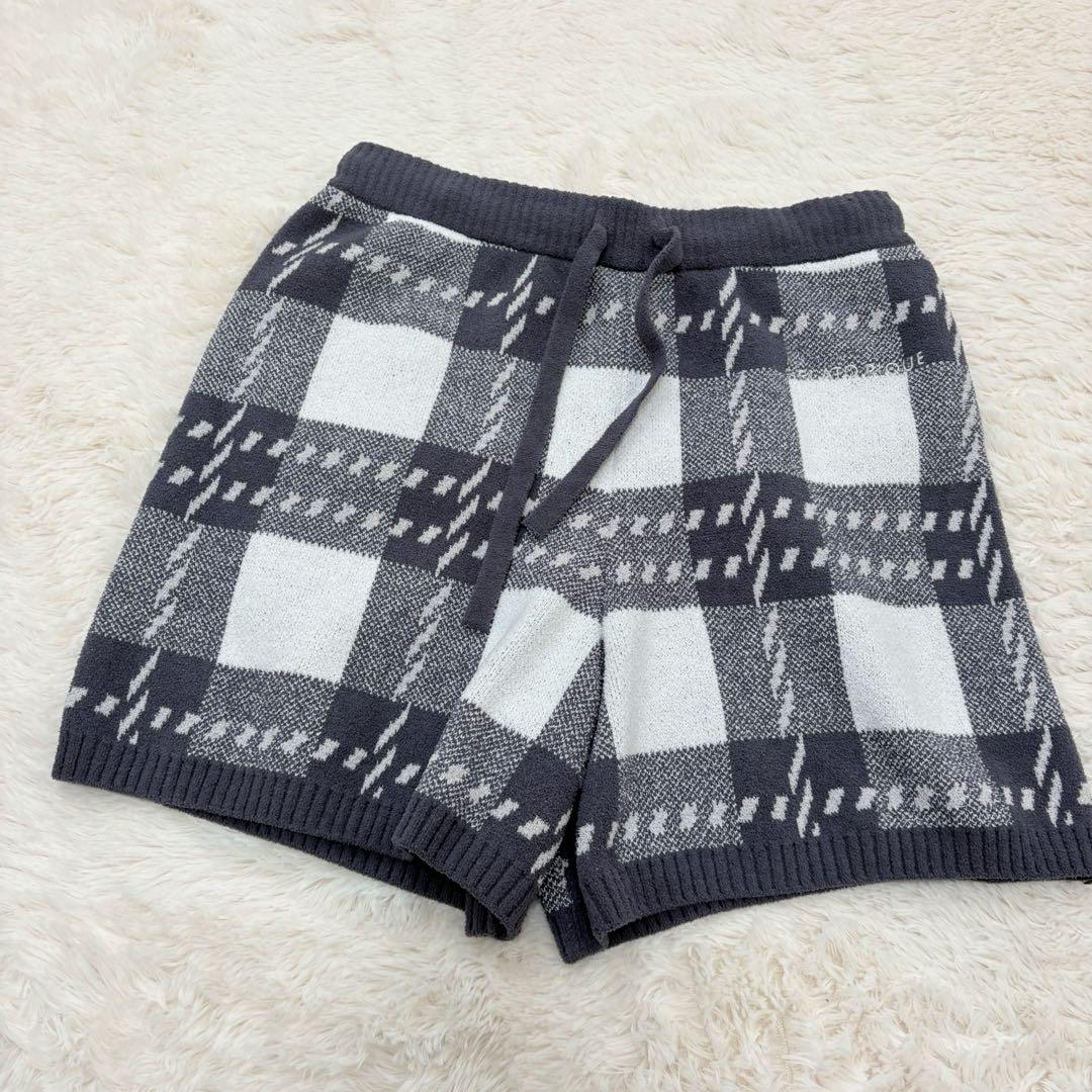 新品上下2点SET ジェラピケ　エアモコチェックジャガードカーデ&ショートパンツ