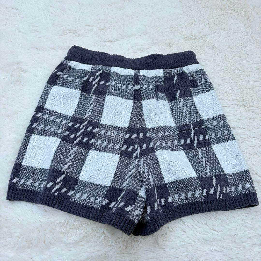 新品上下2点SET ジェラピケ　エアモコチェックジャガードカーデ&ショートパンツ