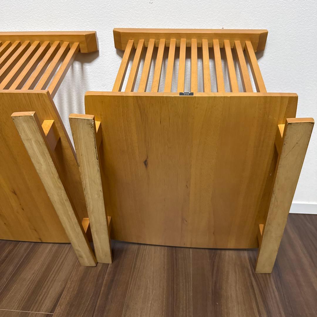 ミキモク ZENシリーズ 2脚セット 座椅子 ローチェア イス 天然木 希少 ①