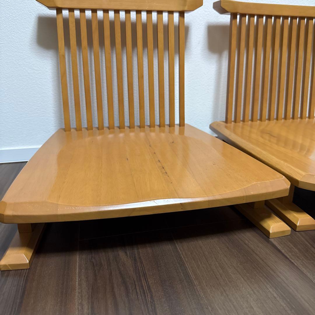 ミキモク ZENシリーズ 2脚セット 座椅子 ローチェア イス 天然木 希少 ①