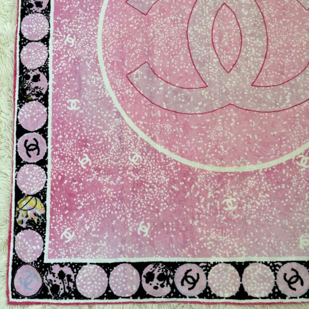 CHANEL シャネル ココマーク コットン ビーチタオル　ブランケット ラグ