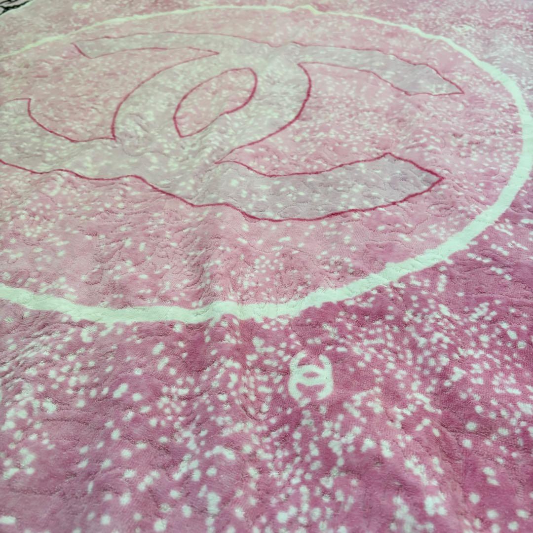 CHANEL シャネル ココマーク コットン ビーチタオル　ブランケット ラグ