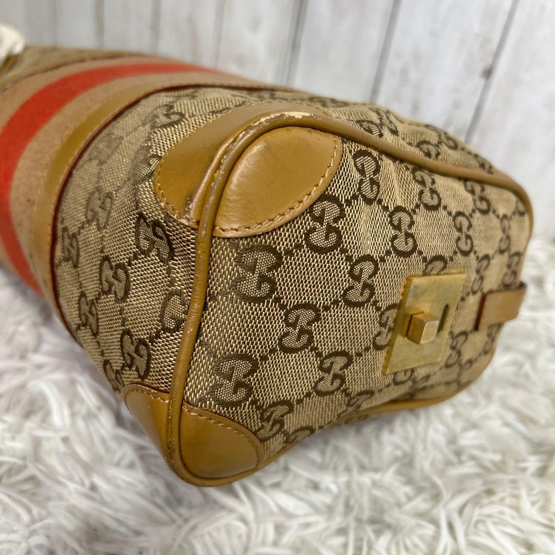 GUCCI GGキャンバス シェリーライン　ミニボズトンバッグ　トートバッグ