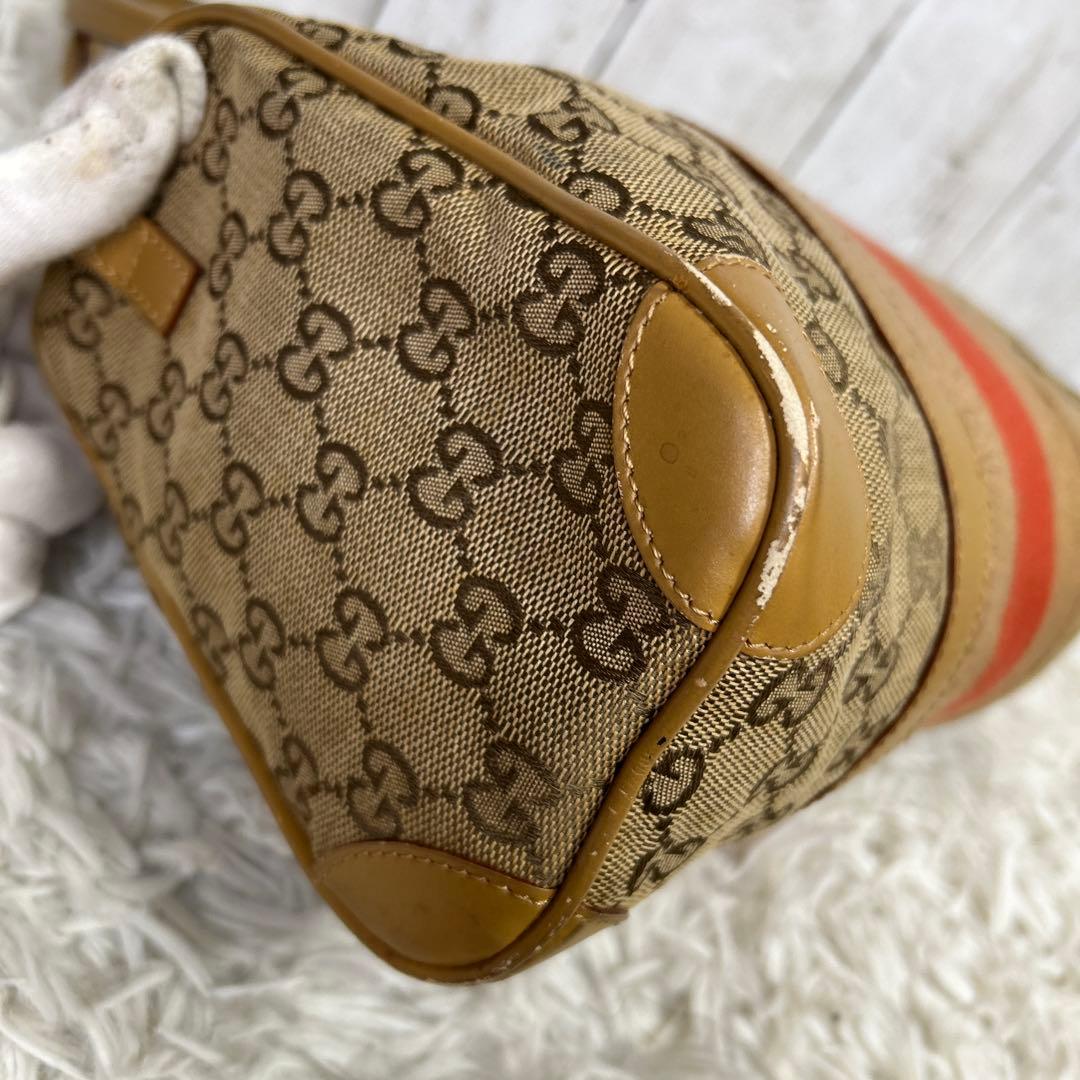 GUCCI GGキャンバス シェリーライン　ミニボズトンバッグ　トートバッグ