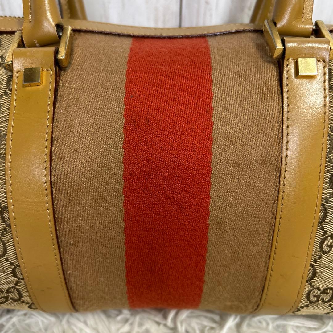 GUCCI GGキャンバス シェリーライン　ミニボズトンバッグ　トートバッグ