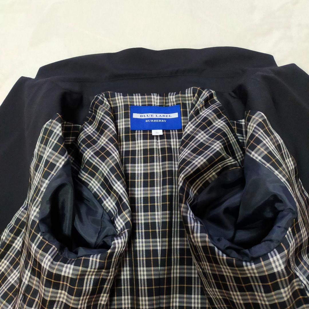 美品　BURBERRY　36　黒無地　パンツスーツ　セットアップ　ノバチェック