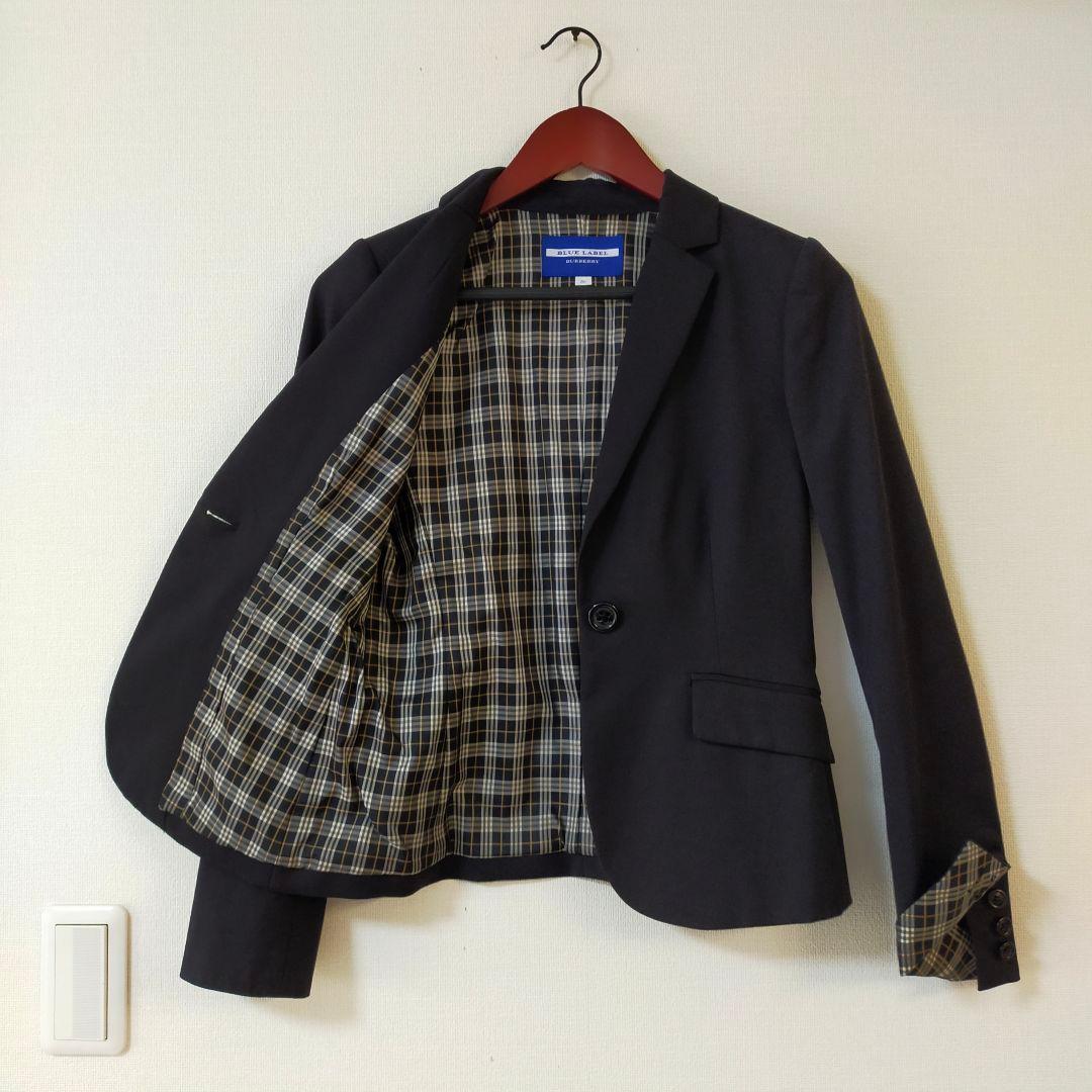 美品　BURBERRY　36　黒無地　パンツスーツ　セットアップ　ノバチェック