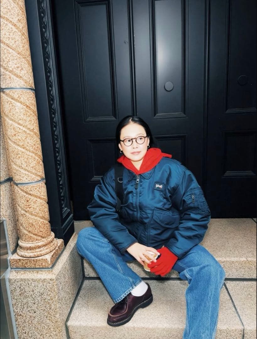 激レア田中シェン着Schott NYC flight jacket L Navy