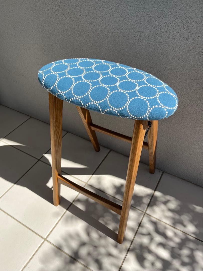 ミナペルホネン タンバリン dop ブルー 折りたたみ式 ハイスツール