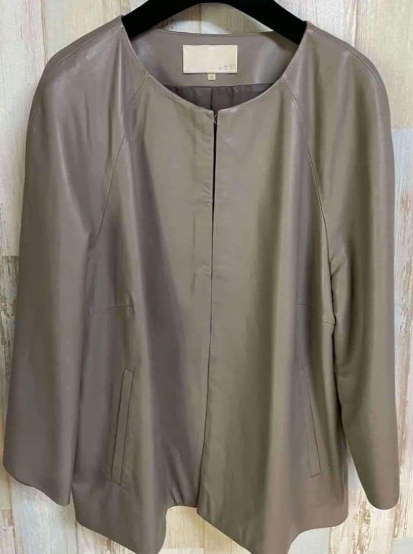 ■自由区　ラムレザー　ジャケット　48 　大きいサイズ　フレアスリーブ