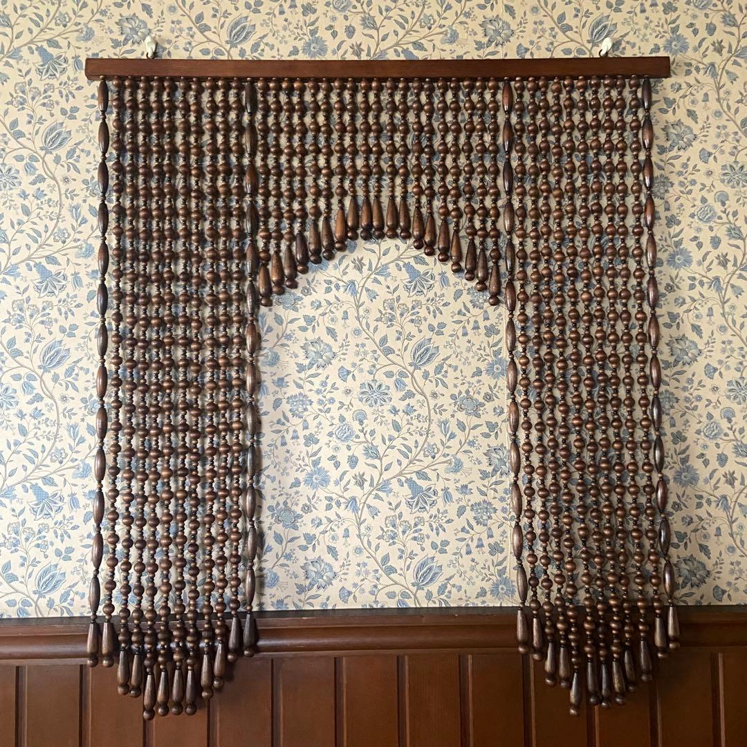 昭和レトロ　珠のれん　当時物　木玉暖簾