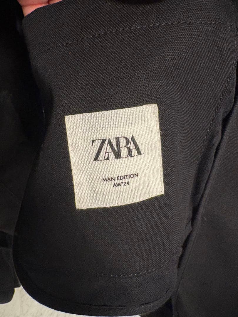 24AW レザーカラーコート ZARA LIMITED EDITION 襟レザー