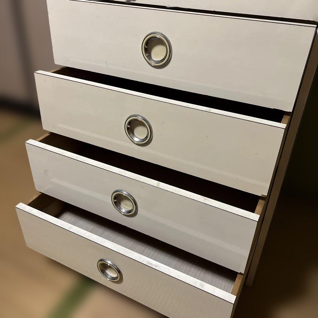 シ*ゲ様 ホワイト 木製 7段タンス 昭和レトロ　チェスト