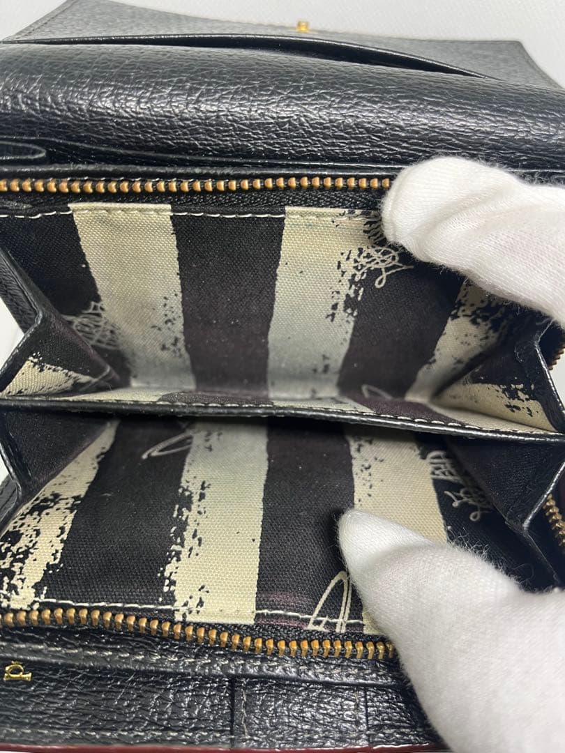 ヴィヴィアン 三つ折り財布 黒 ゴールドオーブ 美品