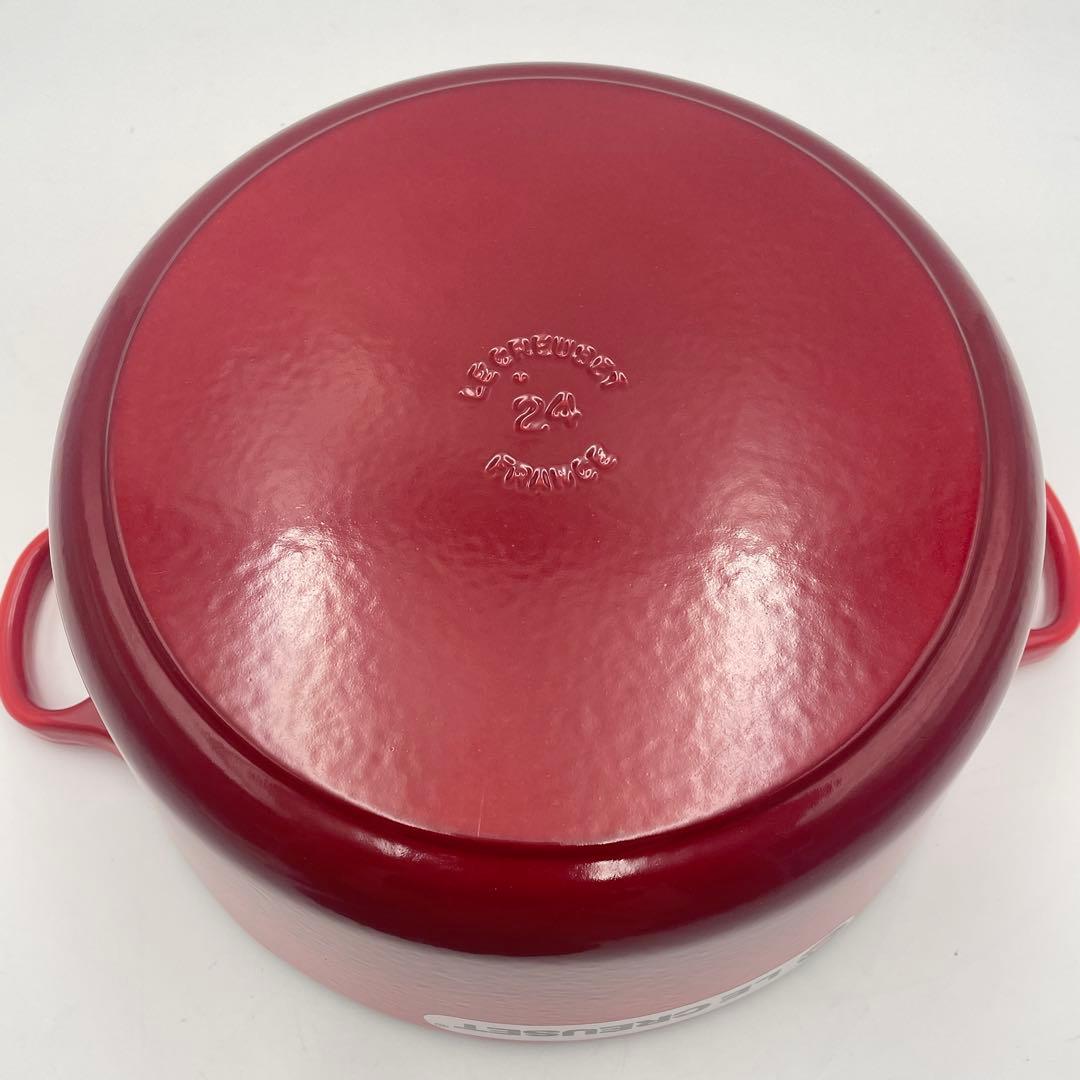 美品　LE CREUSET ココット ロンド 24cm レッド