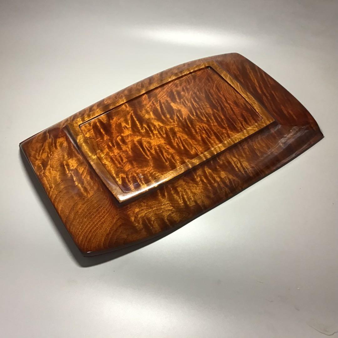 楠玉杢造り流風紋拭き漆盛器