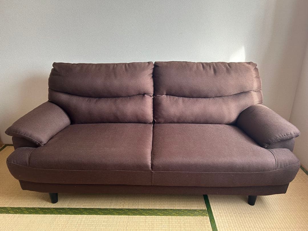 ニトリ/キャッツ3 2人用　3人用ソファ/ブラウンソファ