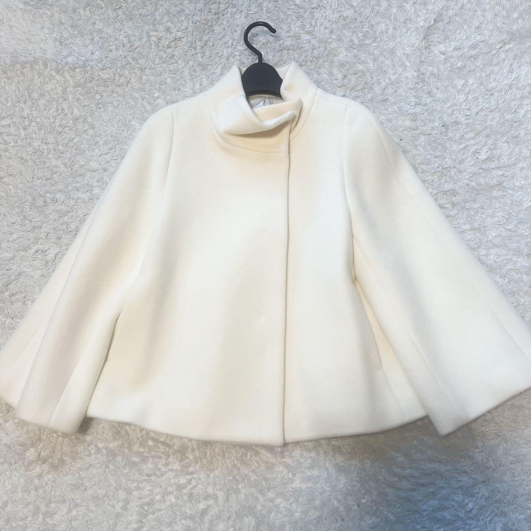 近年✨アナイ　ウールビーバーショートコート　ホワイト　36
