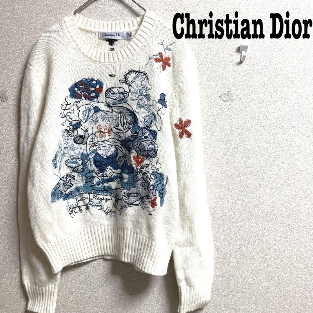 Christian Diorクリスチャンディオール　カシミヤ100%刺繍セーター
