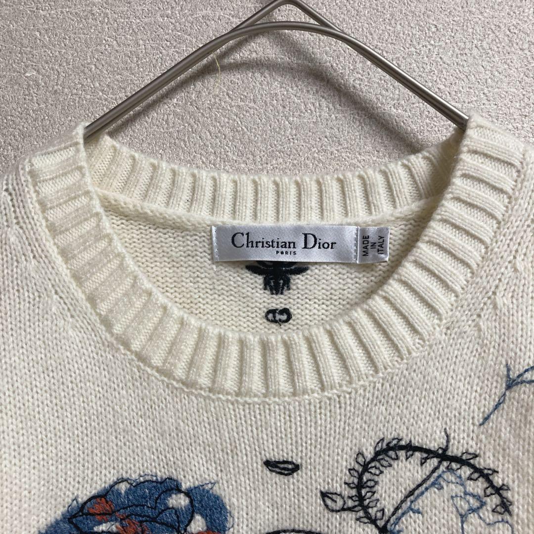 Christian Diorクリスチャンディオール　カシミヤ100%刺繍セーター