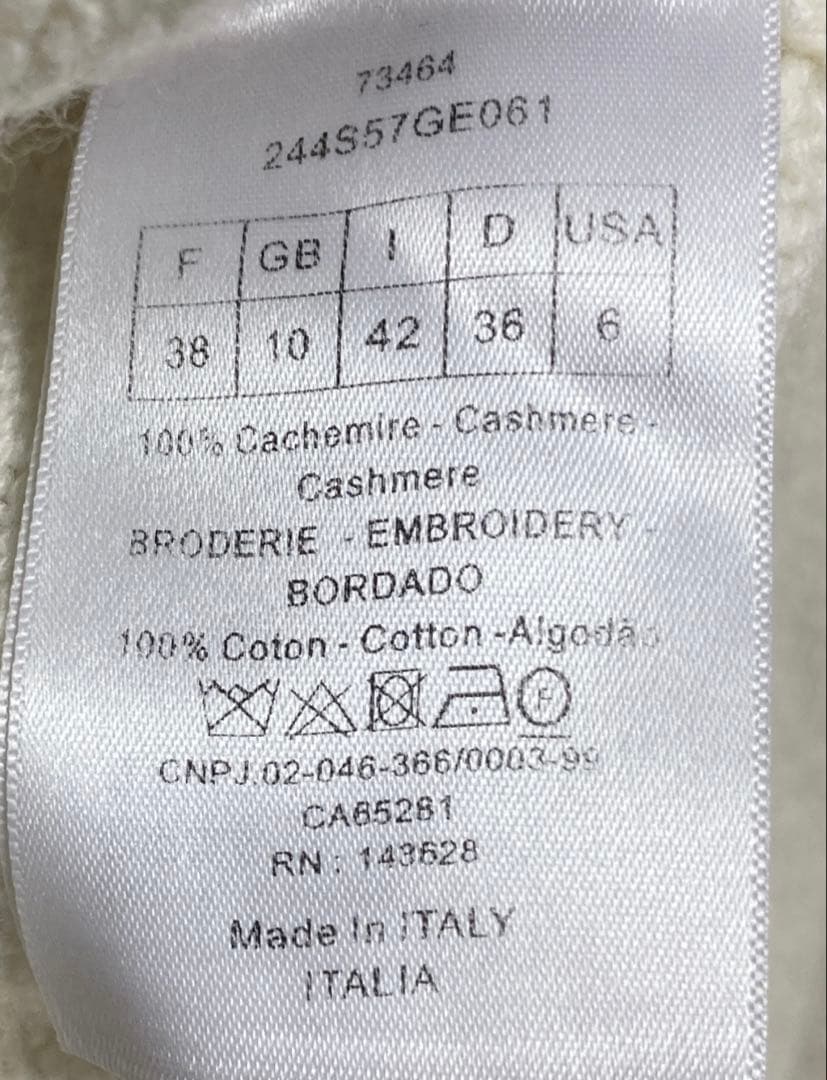 Christian Diorクリスチャンディオール　カシミヤ100%刺繍セーター