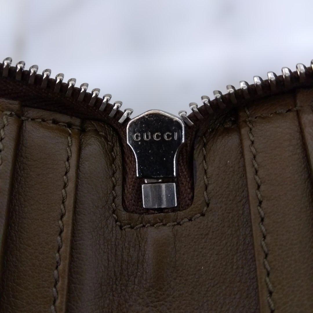 Gucci 本物クロコダイル ドキュメントケース 長財布 オリーブ 茶系
