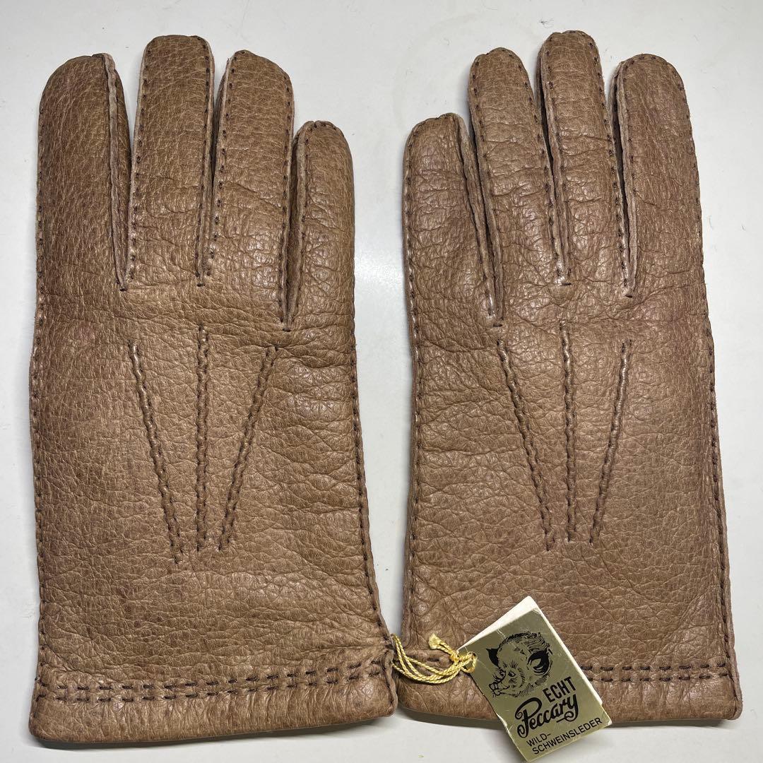 未使用 ペッカリー ドイツ製 サイズ8-1/2 ライトブラウン色 ライニング有り