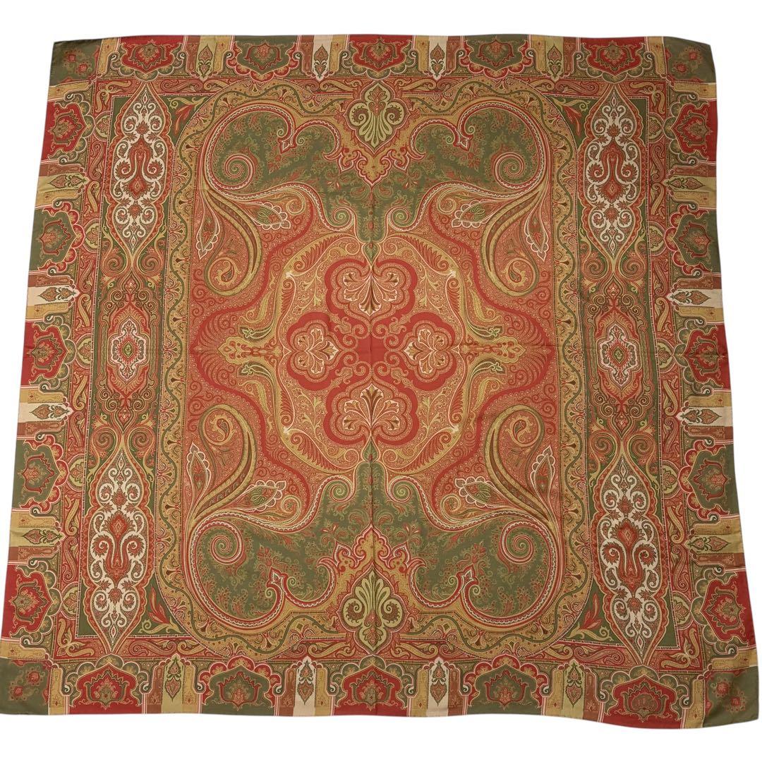ETRO エトロ ペイズリー 大判 ストール 正方形 シルク ウール
