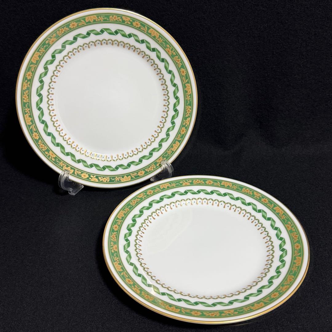 【未使用】リチャードジノリ　インペロコンテッサ　ネロ　グリーン　プレート　2枚