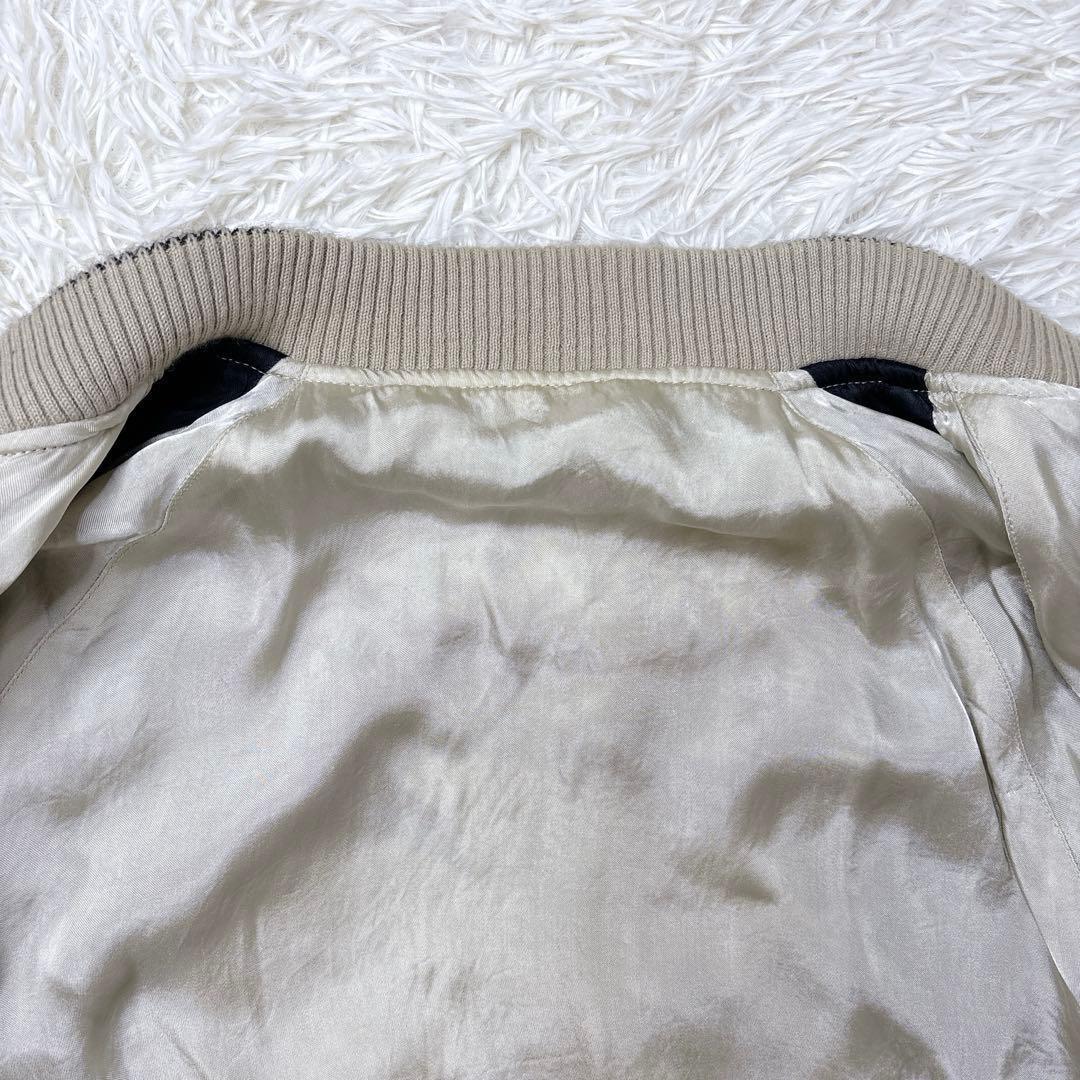 CROPPED HEADS 鶴 亀 刺繍 スカジャン リバーシブル L ブラック