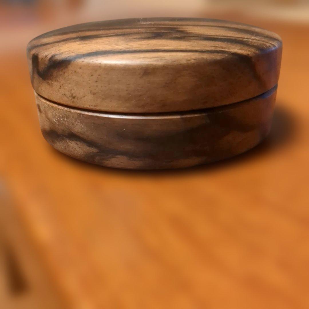 黒柿　小物入れ　香合　手作り木工