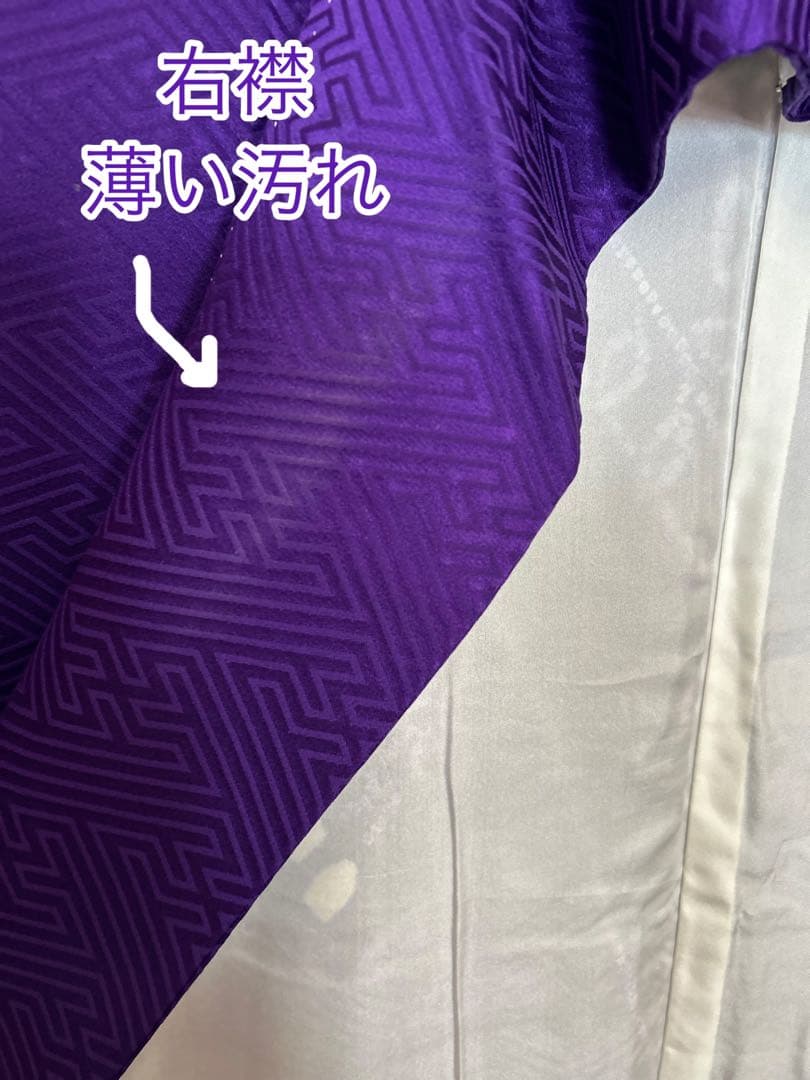 お値下げ正絹 振袖 紫 総絞り 金彩 御所車 桜 古典 トールサイズ
