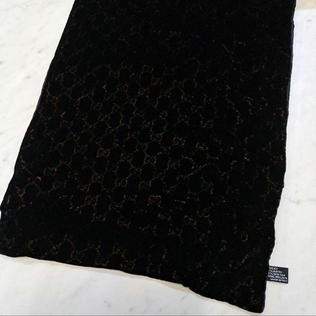 GUCCI 高級シルク ベロア マフラー