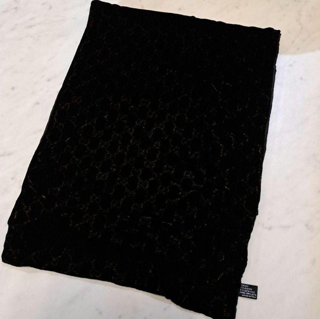 GUCCI 高級シルク ベロア マフラー