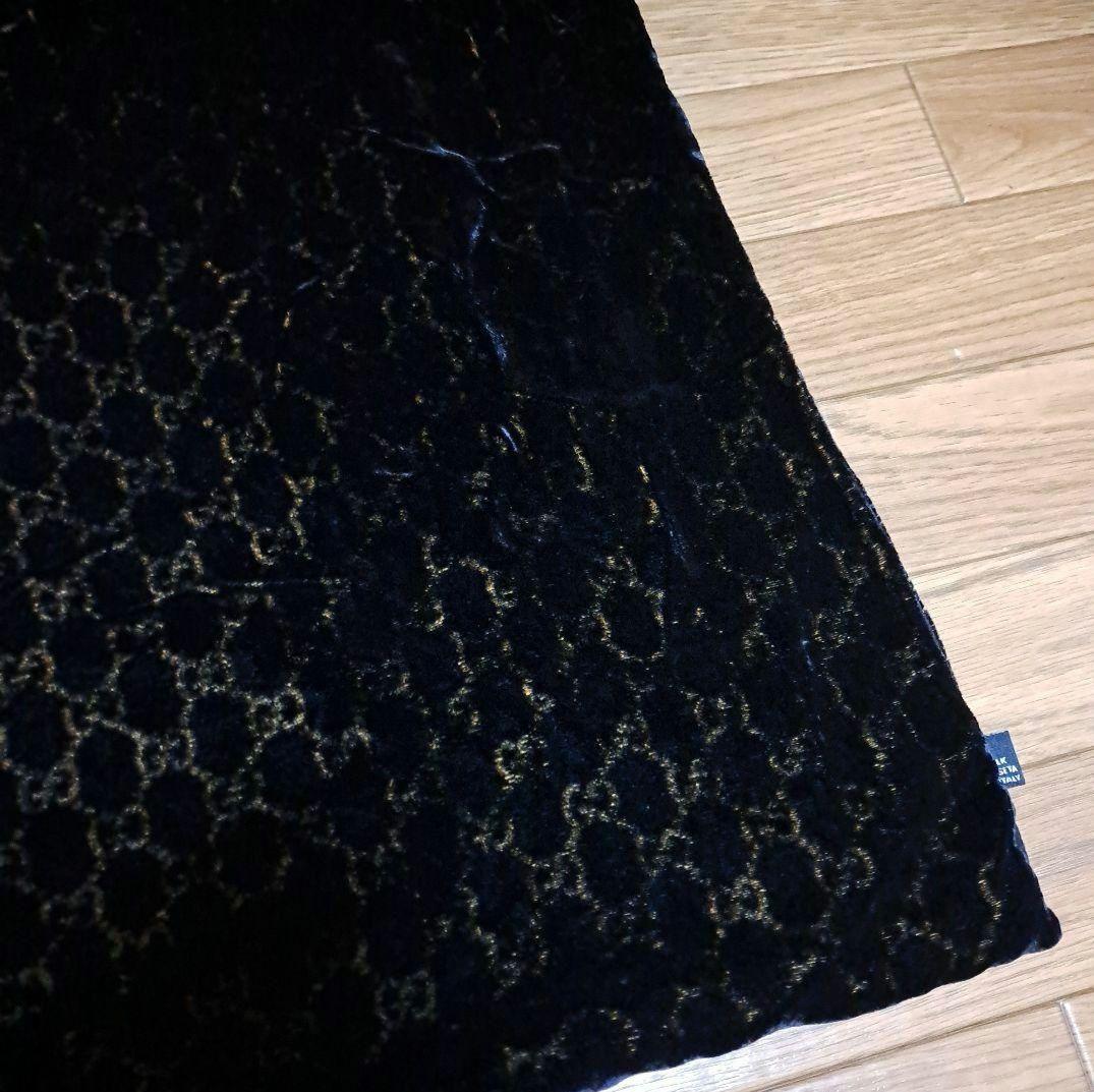GUCCI 高級シルク ベロア マフラー