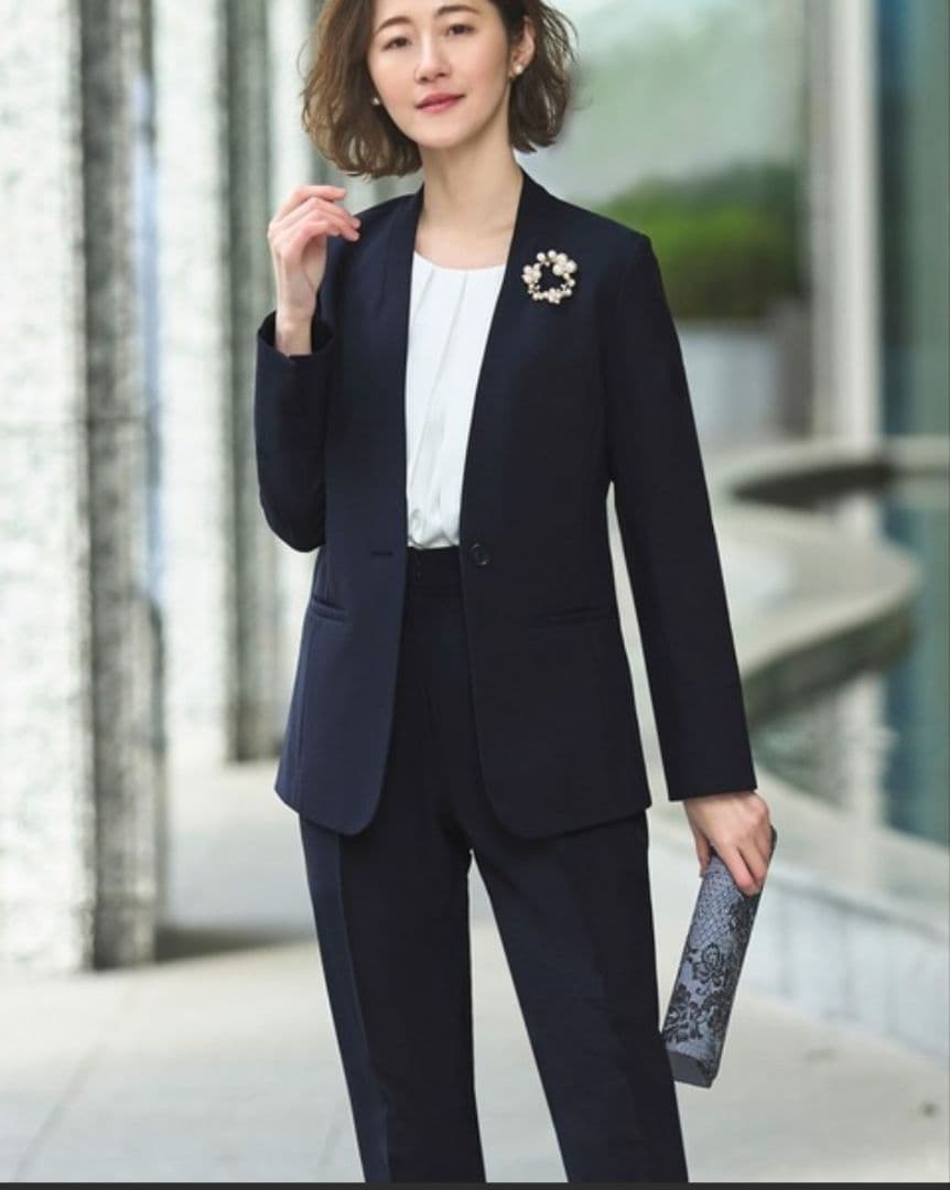 洗えるスタイリッシュビジネススーツ／ジャケット・パンツセット（ネイビー）