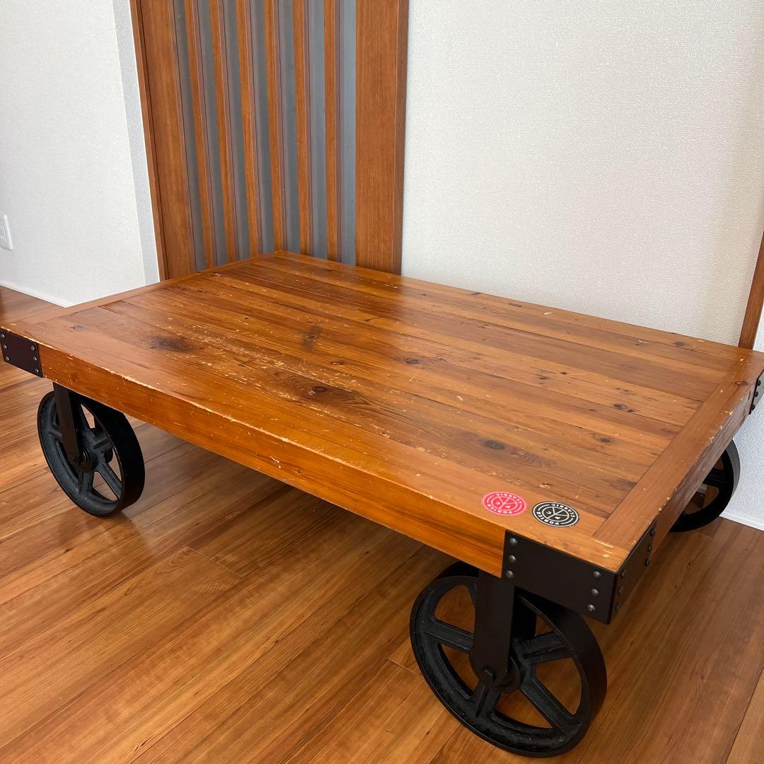 ローテーブル　センターテーブル　アメリカン　タイヤ　ウッド　※ほぼ送料代です！