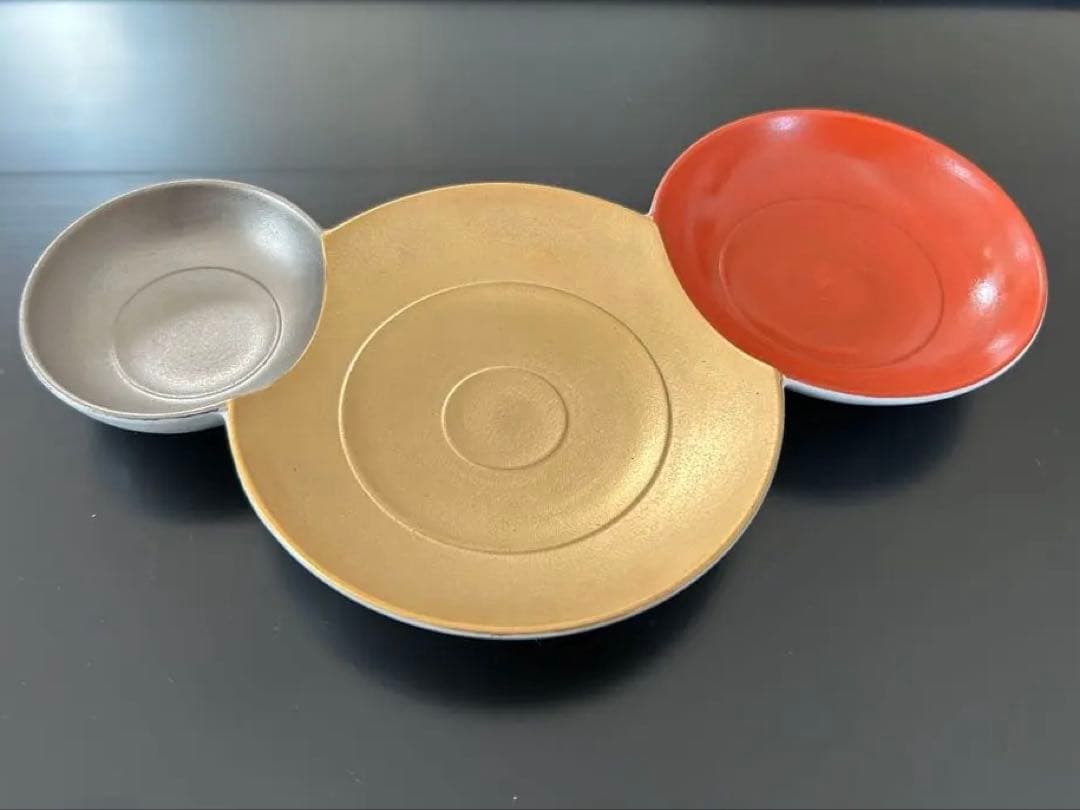 錦朱金プラチナ　玉つぎ三品盛　有田焼　お正月